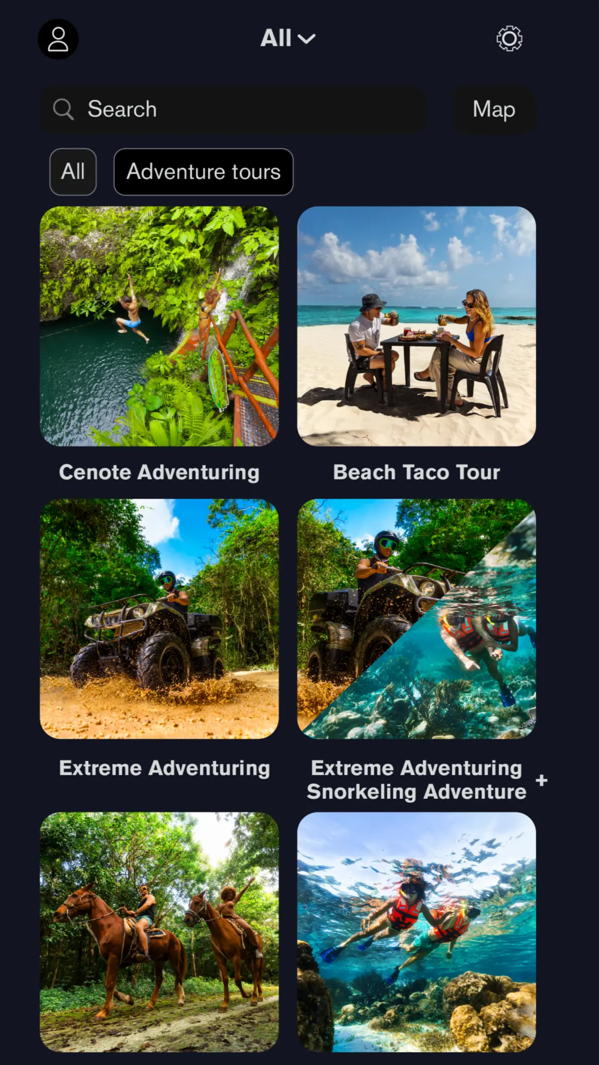 Catálogo de excursões da Extreme Partner
