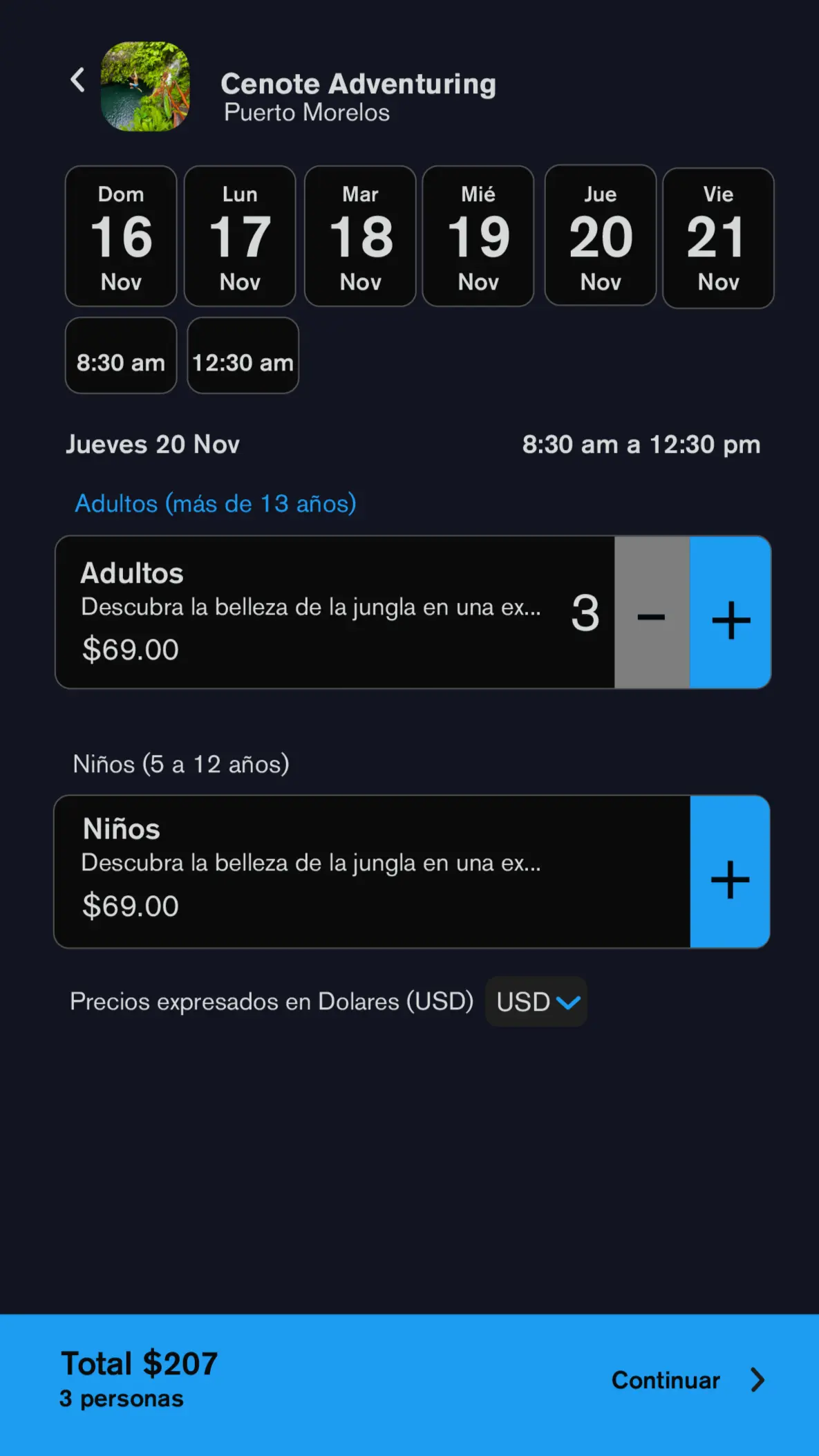Reservas na aplicação Extreme Partner