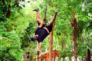 upsidedown zipline tours in extreme adventure cancun